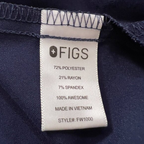 FIGS Technical Collection Catarina One-Pocket Scrub Top Women’s Size S Navy Blue - Picture 6 of 8